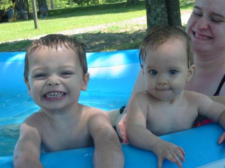 My babies swimming June 2007