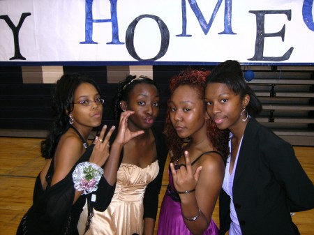 Daughter 2nd from left with Friends at Junior Homecoming