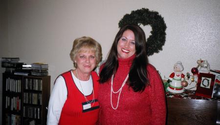 my mother and I at Christmas