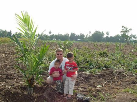 Dad and crew at the plantation