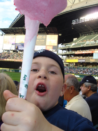 Nick having a little too much fun at the Mariner game