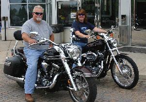 Hubby and I on our bikes