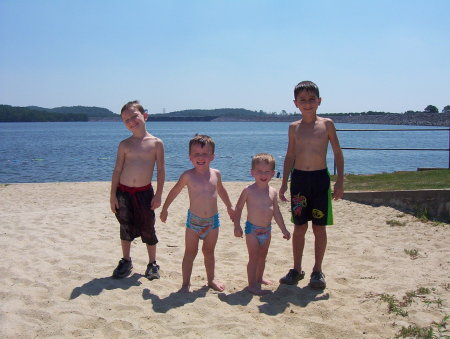 My four boys at Neely Dam