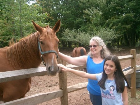 Cheryl's horse Red, with Kristen