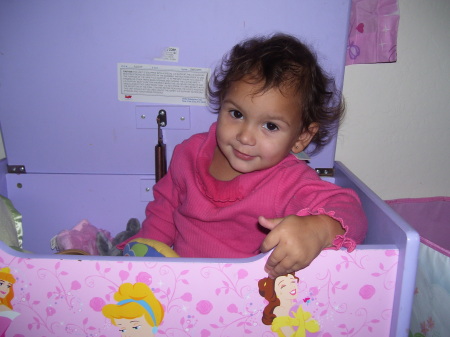 My little Zoe monster in her toybox