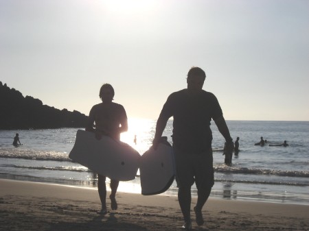 Boogy Boarding at Hapuna Beach Hawaii