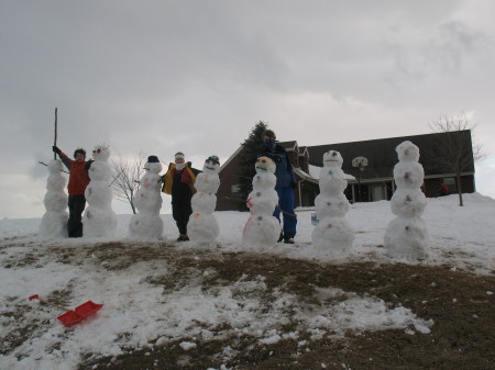 my kids and their snowmen