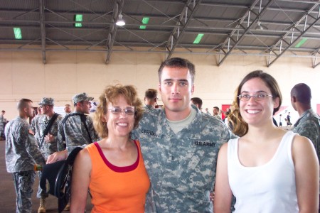 Me, my daughter Delana and my son Dustin as he heads to Iraq--he is an Army helicopter pilot