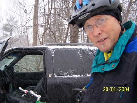 Mtn Biking on the first day of snow season