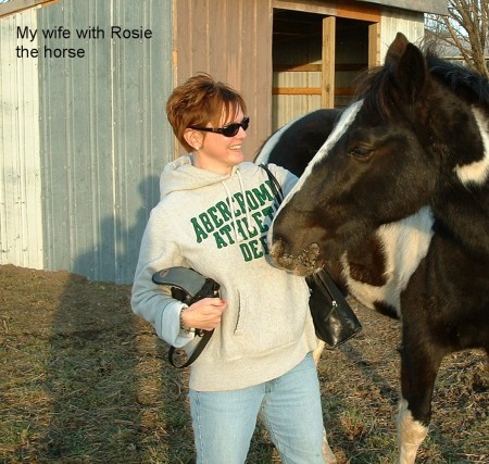 My wife with Rosie the horse