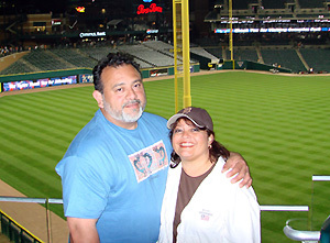 Hubby and I at Comerica Park