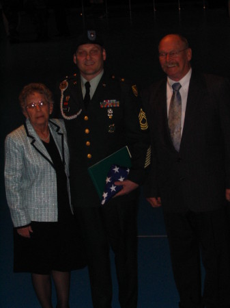 Dave and Parents at Retirement Ceremony