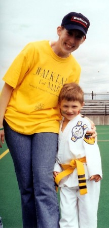 Erin with one of her students with autism.