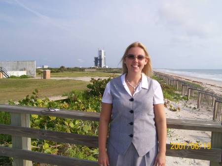 shannon fiolek in front of delta iv