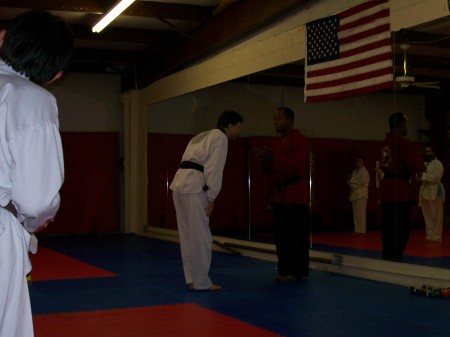 Receiving my black belt.