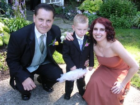 Joe, Keaton and me in Little Joe's wedding