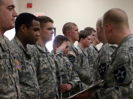 Chris receiving his Purple Heart