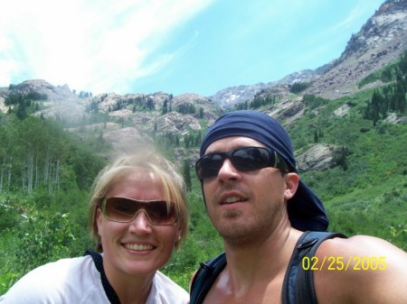 kimmie and john ,hiking in parl city..oldest son john ,30 yrs old  played coll. basketball, degree in finance , working as a Broker, kimmie is 23 yrs.old, world champion lifter, now teaching, coaching