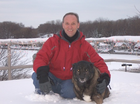 Me and my dog on my deck in Arlington Heights. (2006)