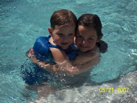 My kids in our pool