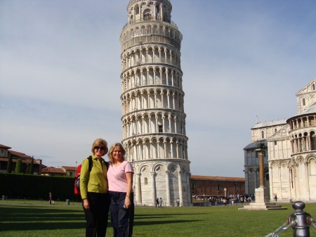 At The Leaning Tower of Pisa with Linda