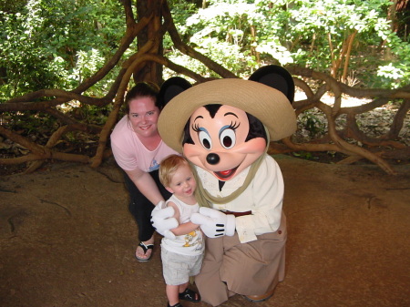 Meeting Minnie Mouse in Disney World.