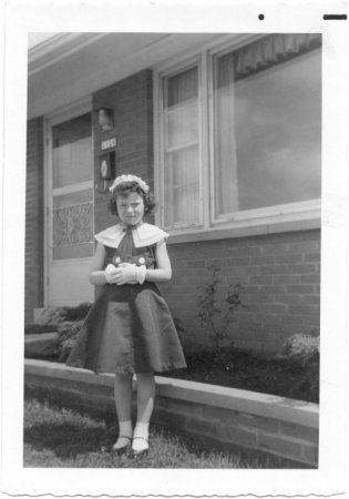 Easter in Sunday best 2nd grade circa 1950's