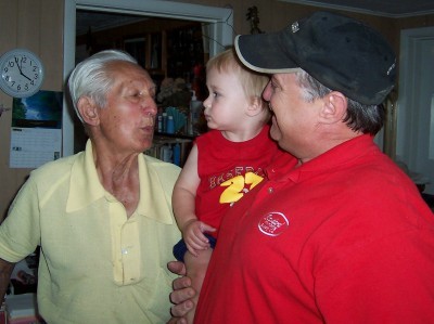 Great-Great Grandpa, Me & Cameron July, 2004