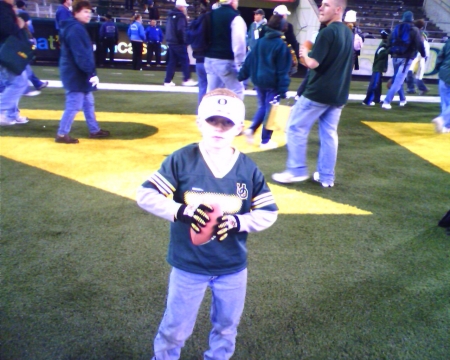 my son christopher at his first ducks game