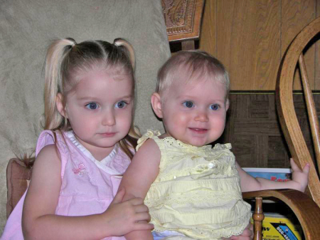 Katie 28 months, Emily 10 months