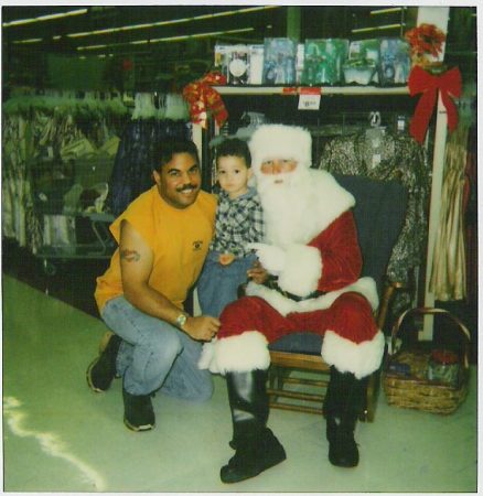 Darryl and Son chating with Santa (2001)