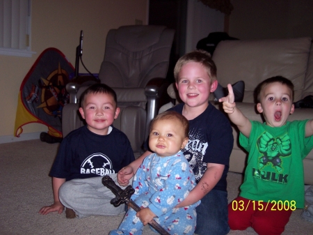 Dom & Gabe with their cousins Logan & Landon