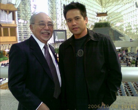 Me and my dad (AKA Mr. Miyagi) at the Crystal Cathedral