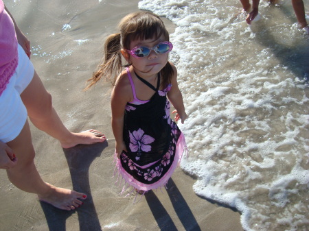 My youngest daughter Araceli in Rocky Point, 2yrs old