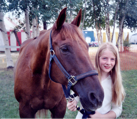 My daughter with her horse "Blue"