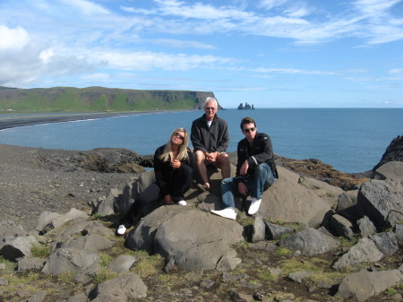 Alan and his 2 children, Louis and Chella in Iceland for his 60th birthday