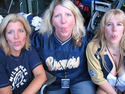 Me on the left with friends at a Brewer game