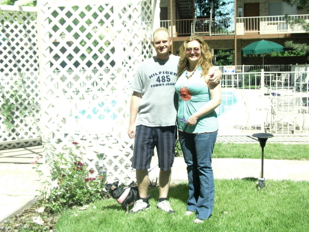 June 2008 my son Justin and I at his apartment