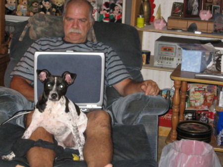 With Computer Dog