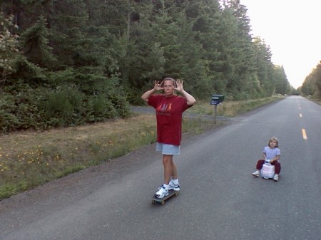 Me learning to skateboard with my kids