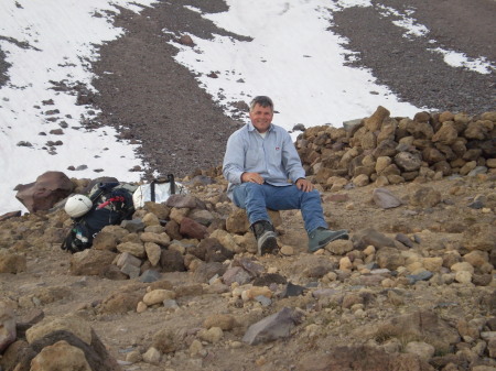 Larry climbing Mt. Shasta.