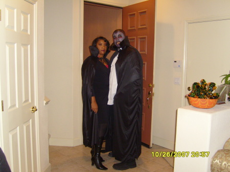 Me and my wife during Holloween.