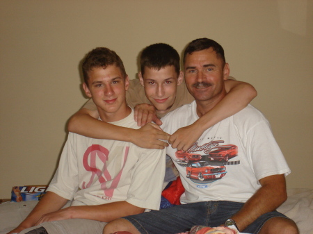 Jim and his boys, Derek 18 and Taylor 16