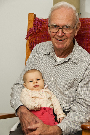 Dad with his great granddaughter Claire