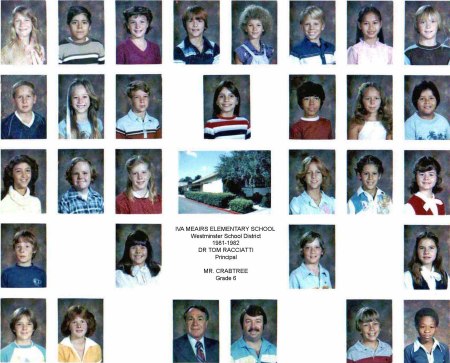 Mr. Crabtree Sixth Grade Class of 1982