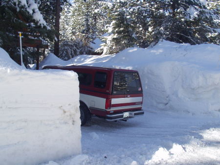 My pickup truck in my driveway after a typical winter storm