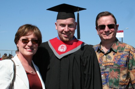 Wife and me at son's graduation