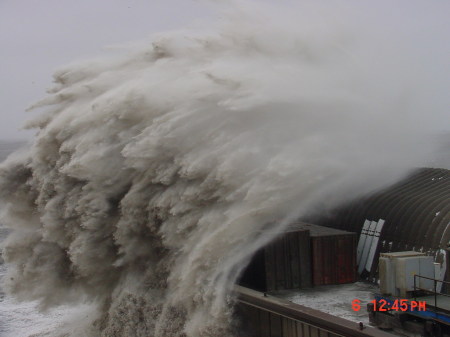 Big storm at work, washing the island out from underneath us!