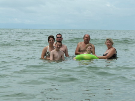 day at the beach with husband david son's family and mother