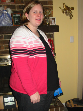 8 months pregnant with AJ Dec. 2004